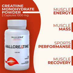 CREATINE Monohydrate – Gym Supplement – 60 Cap – Exp 05/25