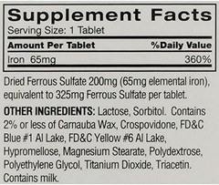 Original Iron Supplement Tablets, Non-Heme, 65Mg Iron per Pill, 1 per Day, 120Ct