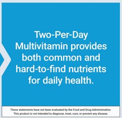 TWO PER DAY MULTIVITAMIN 120 Cap VITAMINS B, C, D, ZINC, MINERAL LIFE EXTENSION
