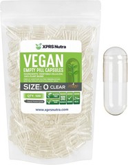 Size 00 Empty Vegan Capsules – 500 Count Clear Veggie Capsules for Essential …