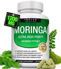 Toplux Nutrition Moringa 1200mg 90 Capsules Vegan Non-GMO Gluten-Free
