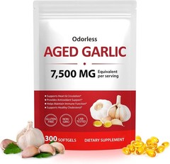 1 PACK Elare Aged Garlic Extract, 300 Softgels, 7500mg Odorless | Heart & Immune