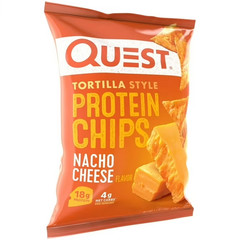 (4 pack) Quest Tortilla Style Protein Chips, Nacho Cheese, 1.1oz, 1 Ct