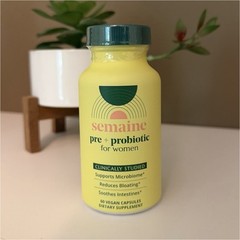 semaine Pre + Probiotic Digestive Support 60 Vegan Capsules w/ Psyllium, Acacia