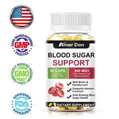 BLOOD SUGAR BLEND SUPPORT Alpha Lipoic Acid&Cinnamon 20 Herbs Complex 60 Pills