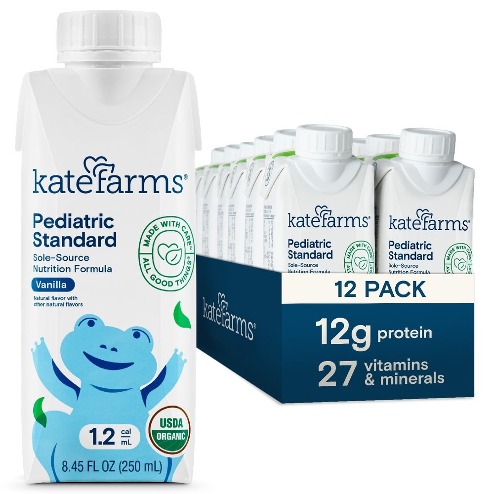 KATE FARMS Organic Pediatric 1.2 Sole-Source Vanilla Nutrition Shake, 12g
