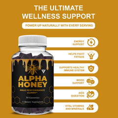 (5 Pack) Alpha Honey Performance Gummies, AlphaHoney Supplement (150 Gummies)