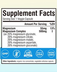 Terranics 5-in-1 Magnesium Complex Supplement 500mg – 5 120 Count (Pack of 1)