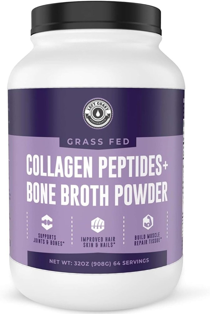Left Coast Performance Collagen Bone Broth Powder Bone Broth Grass Fed 2lb