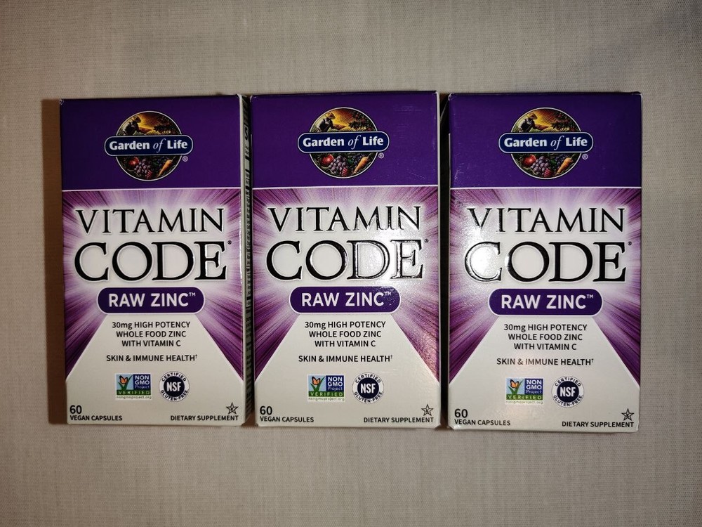 Vitamin Code Raw Zinc 60 Capsules – 3 Pack (EXP 01/2024)