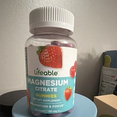 Lifeable Magnesium Citrate Gummies 180mg 60 Count Relaxation & Focus Berry
