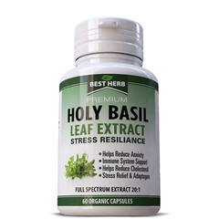 Holy Basil Leaf 1000mg 60 Vegan Pills FULL SPECTRUM EXTRACT 20:1 Expires 1/2028