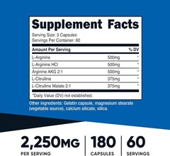 Nutricost Performance 750 mg Nitric Oxide Booster Capsule – 6.74 oz