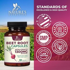 Beet Root Capsules 1300Mg – Extra Strength Red Beetroot Powder Supplement – Supp