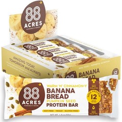 88 Acres Plant Based Seed Protein Bar 9 Pack Banana 12G Of Plant Based Protein