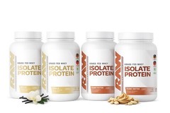 4 RAW Nutrition Grass Fed Whey Isolate Protein 2 Vanilla 2 Peanut Butter SEALED
