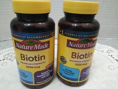 Nature Made Maximum Strength Biotin 5000 mcg Softgels 120 Count EA. (2PK)