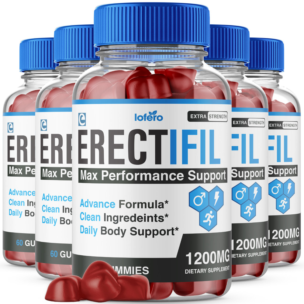 (5 Pack) Erectifil Male Gummies, Advanced Men Performance Support (300 ct)