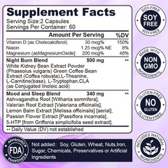 Night Time Fat Burner 120Pills Weight Loss Appetite Suppressant Sleep Aid Diet