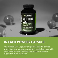Mullein Leaf Capsules for Respiratory Health 5000mg Extract 10:1, Lung Supp 60ct