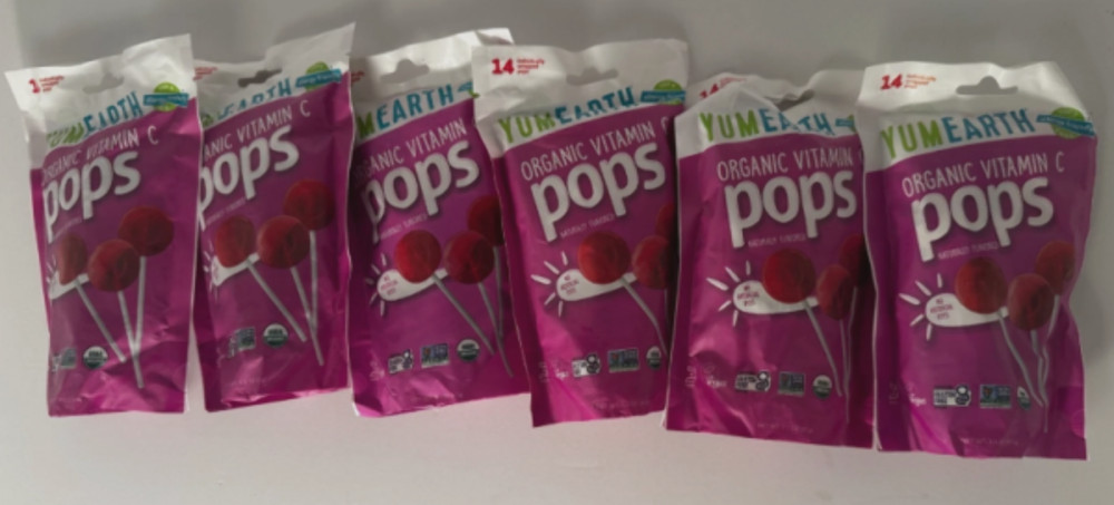 9/26 Yummy Earth Vitamin C Lollipops, Gluten Free, 3-ounces (Pack of 6)