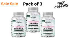 3 Pack Organics Ocean Pure Magnesium Glycinate Zinc Strength Chelated Original