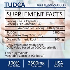 TUDCA Supplement 2500MG – Bile Salts Liver Detox & Cleanse and Gallbladder USA