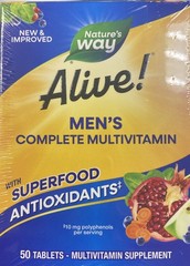 NEW Nature’s Way Alive! Men’s Complete Multivitamin Supplement Tablets 09/2026