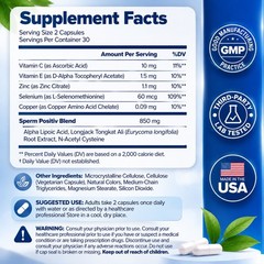 OBGYN Formulated Mens Conception Support Vitamin Vegan Male Wellness 60 Capsules