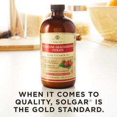 Solgar Calcium Magnesium Citrate with Vitamin D3 Natural Strawberry 16 oz