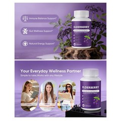Advanced Elvera Elderberry Gut Support Complex – Organic Black Elderberry Soft C