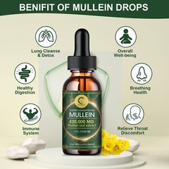 60ml Mullein Leaf Extract Drops Lung Cleanse Respiratory Herbal Drop Health Care