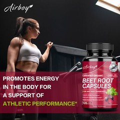 Organic Beet Root Capsules 1200mg – Heart Health, Improves Cognitive Function