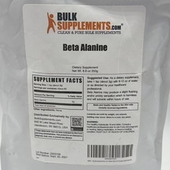 BulkSupplements Beta Alanine Powder Bulk Supplement Pre-Workout 8.8oz