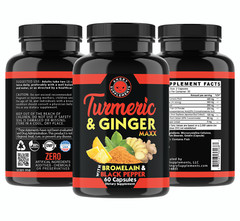 Angry Supplements Natural Turmeric Ginger Maxx, Joint Support Flexibility, 6PK