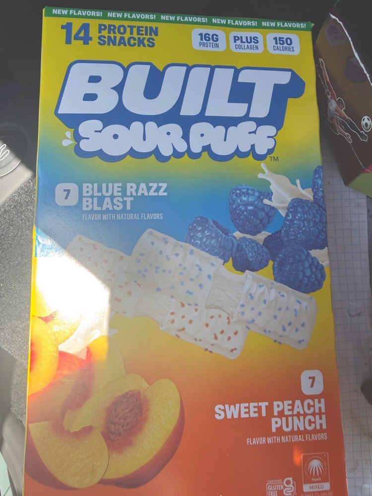 BUILT Sour Puff Protein Bars Variety Pack, 1.45 oz, 14-pack