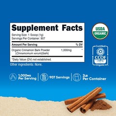 Nutricost Organic Ceylon Cinnamon Powder (2 pounds) – Vegan, Gluten-Free