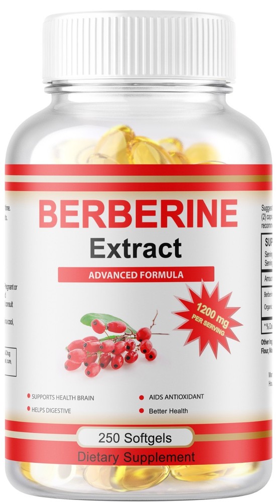 250 Berberine HCl 1200mg High Potency Berberine Supplement, Blood Sugar Support
