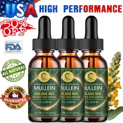 3 Bottles Mullein Leaf Drops Lung Cleanse Respiratory Herbal Drop Health Care
