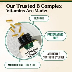 B Complex Vitamin Supplement 1000mcg – 3X Strength with Vitamin C & Folic Acid