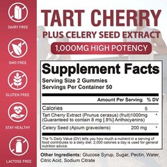 Tart Cherry- Antioxidant Rich Gout Arthritis Pain Relief, Mobility & Flexibility