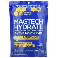 Magtech® Hydrate, Lemon Lime, 14 Stick Packs, 0.36 oz (10.1 g) Each