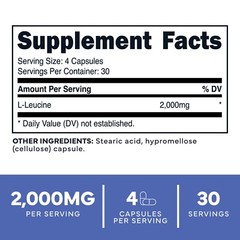 TypeZero L-Leucine Capsules (2000mg per serving) 120 capsules – 30 Servings