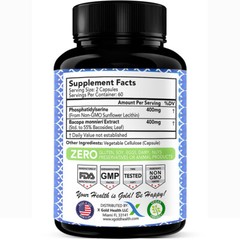 Phosphatidylserine Bacopa Monnieri 400 Mg 120 Capsules for Brain Enhance Memory