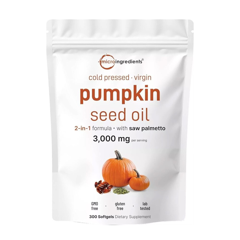 Softgel Elements Pumpkin Palmetto Oil W/ Saw Seed Micro 3000mg 300 Softgels-