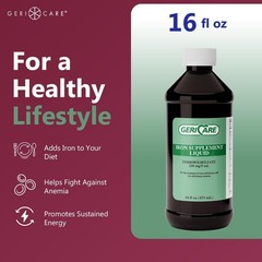 GeriCare High Potency Liquid Iron Supplement 220 mg of Iron Per 5mL Dose 16OZ