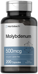 Molybdenum Supplement | 500mcg | 200 Capsules | Amino Acid Chelate | by Horbaach