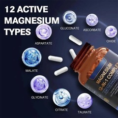 12 Magnesium Forms Complex 2 Pack Glycinate L-Threonate Muscle & Sleep Help