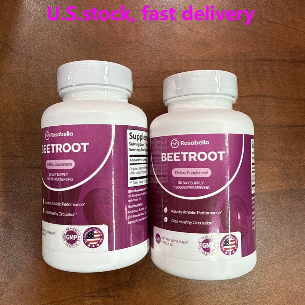 Rosabella Organic BeetRoot 60 Capsules Dietary Supplement EXP. 03/2028 – 2 PACK