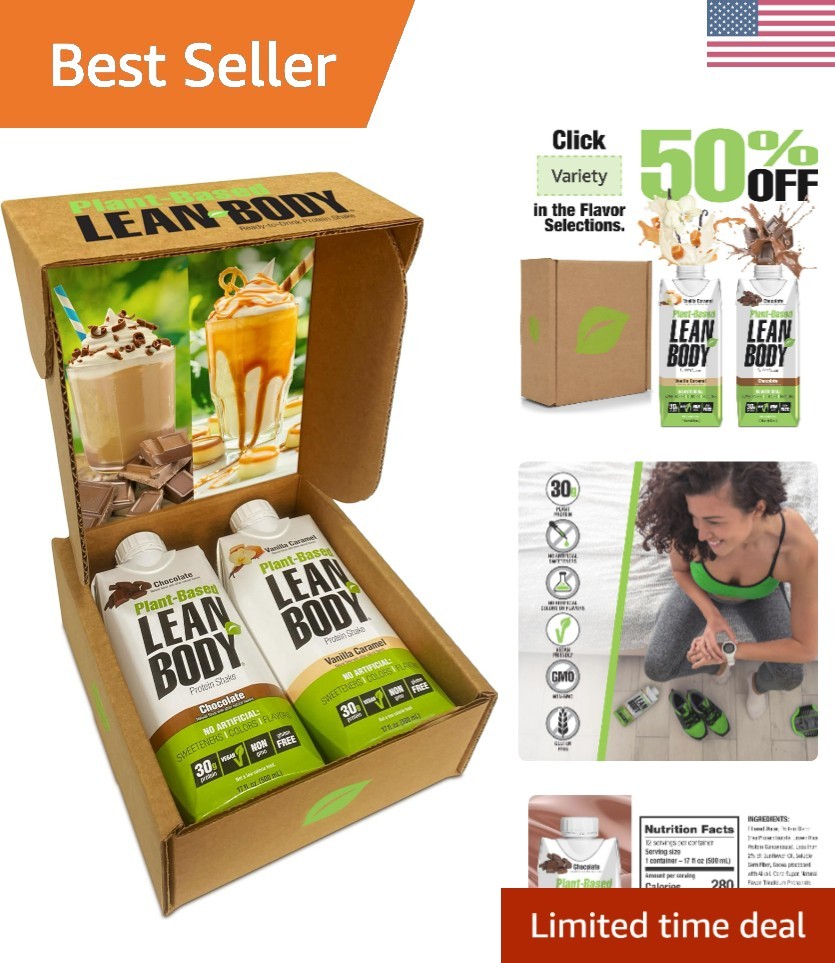 Lean Body Ready-to-Drink, Plant-Based Taster Pack, 30g Protein, No Artificia…
